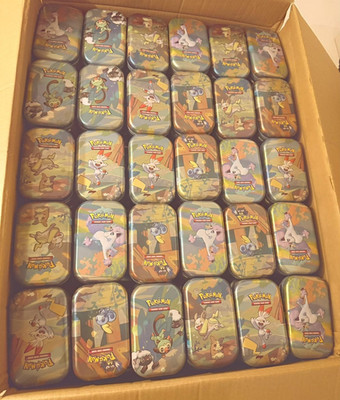 100x Pokemon TCG Mini Tins *LEER* Bulk Restposten Aufbewahrung Mini Tin