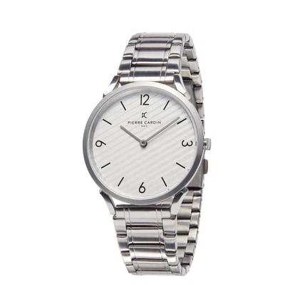 Pierre Cardin Pigalle Stripes Silber Herren Armbanduhr CPI.2020 - Bild 1 von 4