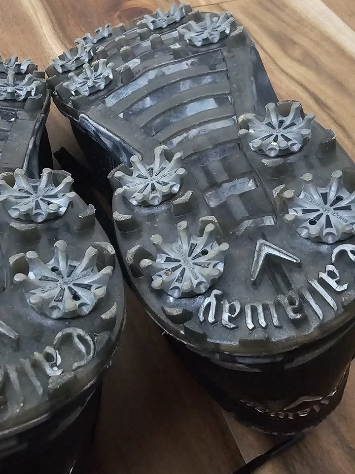 Mens Callaway Golf Shoes  CG100BM Black Gray Camo with Spikes Size 9.5  - Image 4 of 4