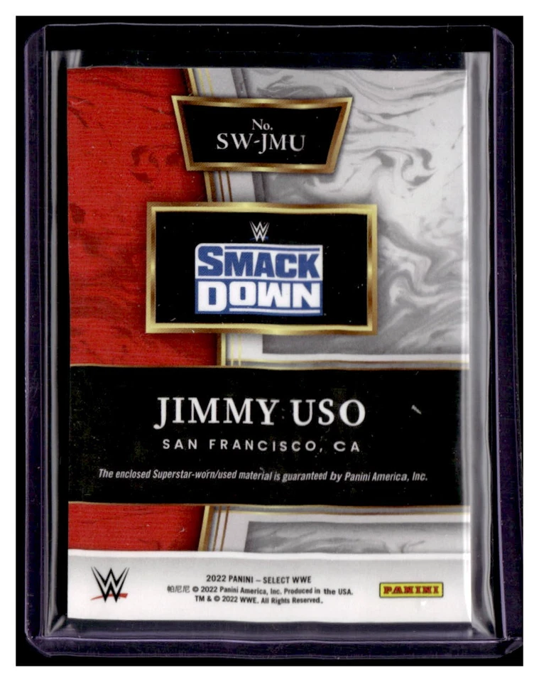 2022 Select WWE Selective Swatches #SWJMU Jimmy Uso RELIC - Image 2 of 2