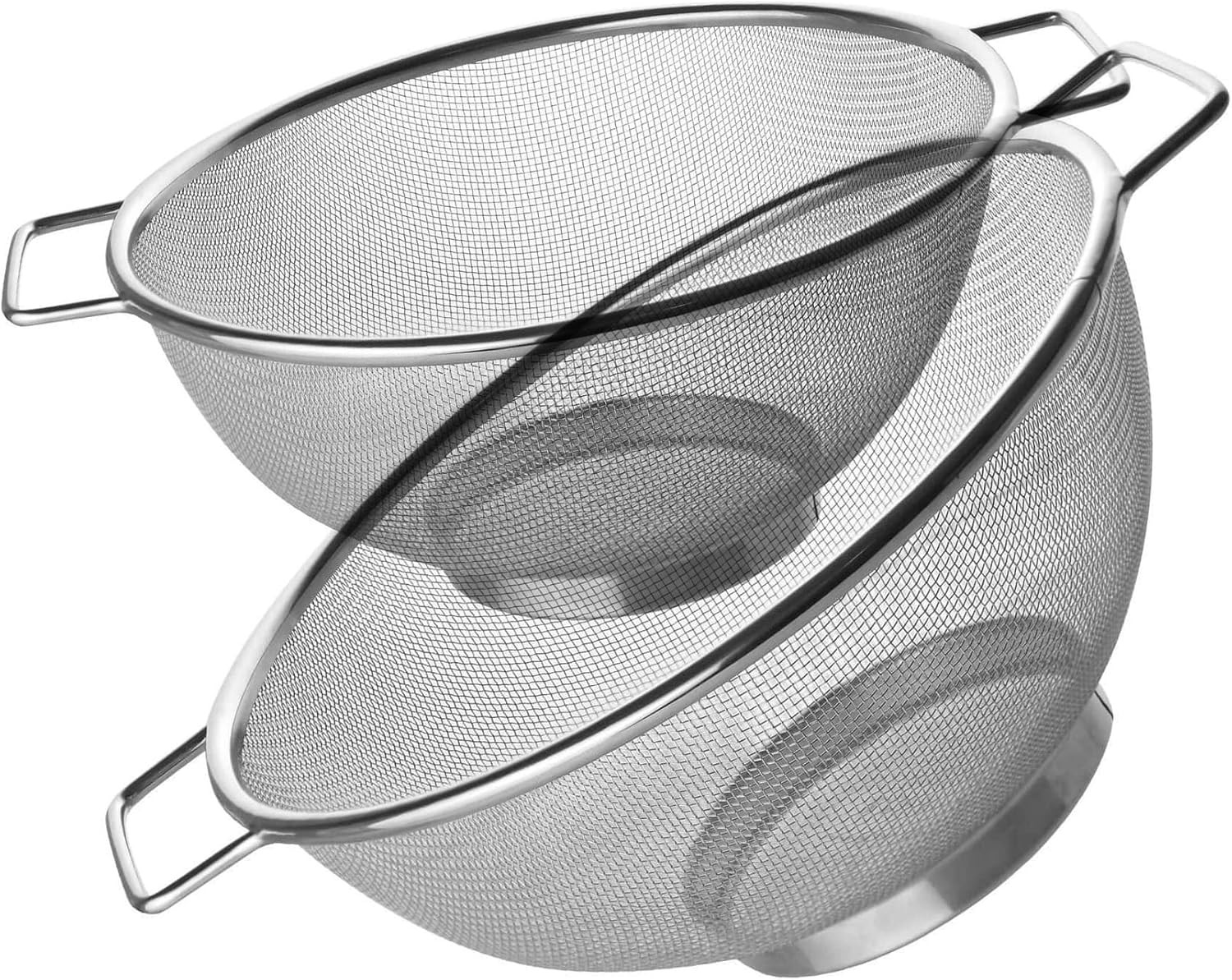 Set 2 Scolapasta Acciaio Inox Design Moderno | Rete Fine Must-Have