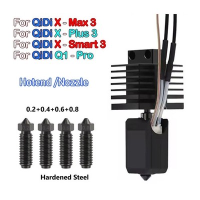 Upgrade Harden Nozzles Hotend Kit for For Qidi Q1 Pro/X Max 3/X Plus 3D Printer