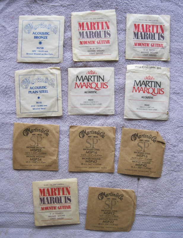 Mixed Lot Of 11 Martin & Co. Acoustic Guitar Strings ( N.O.S. )