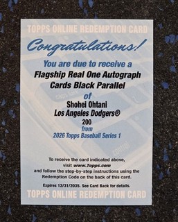 2026 TOPPS SERIES 1 BASEBALL SHOHEI OHTANI FLAGSHIP REAL ONE AUTO BLACK /10 #200