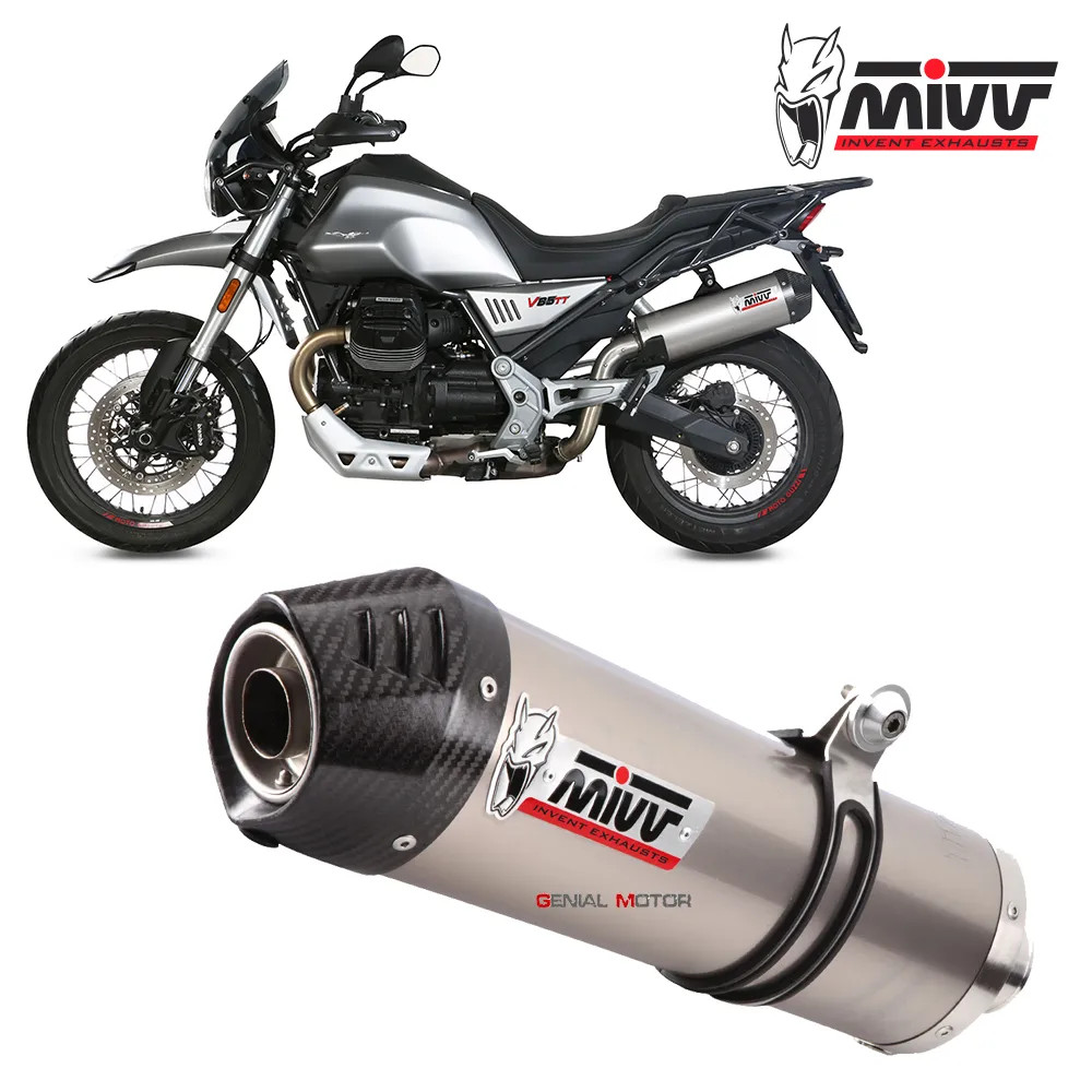 Mivv Exhaust Muffler Oval Titanium Carbon Cap kat MOTO GUZZI V85 TT 2019 2024