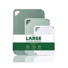 Plastic Cutting Board Set of 3-Cutting Boards for Kitchen BPA Free, Large-Sma...