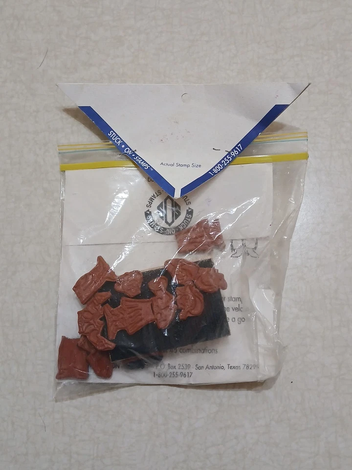 Stuck On Stamps Rubber Stamp Set Western Cowboy Cowgirl - Image 2 of 2