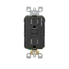 Leviton 15 Amp Duplex SmartlockPro Tamper Resistant AFCI/GFCI Outlet, Black