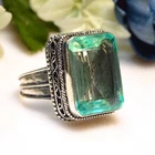 Aqua Apatite Gemstone Handmade Fashion 925 Sterling Silver Vintage Ring 9.25" g2