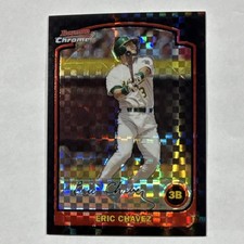 Bowman Chrome X-Fractor Eric Chavez #45 Oakland Athletics Baseball Card
