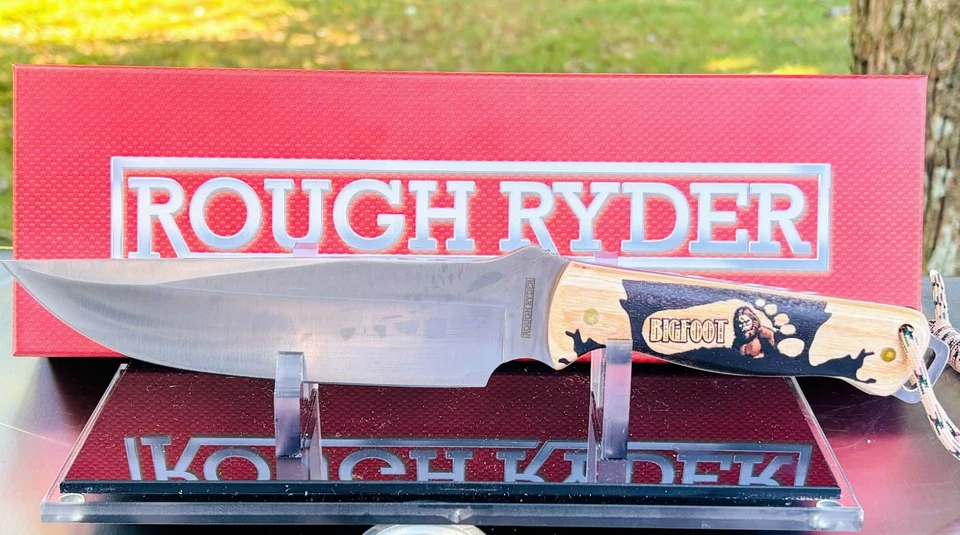 Nuevo CUCHILLO BIGFOOT BOWIE Madera Ryder Áspera Punta de Clip de Acero Inoxidable Hoja Fija Nuevo en Caja Foto 3 de 4