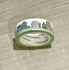 TheCoffeeMonsterzCo Green Emoti Friendly Neighborhood Washi Tape Roll 15 mm TCMC