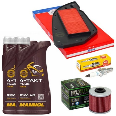 Wartung Set 2L Öl Ölfilter Luftfilter Zündkerze für Kymco Downtown 300 i 2009-17