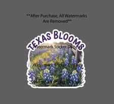 Texas Blooms Sticker Waterproof Decal Blue Bonnets Floral Flower Gift NEW