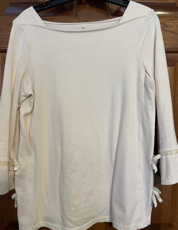 Talbots Women's XS Long Sleeve Pink Top Lightweight Cuff With Cutout NWT