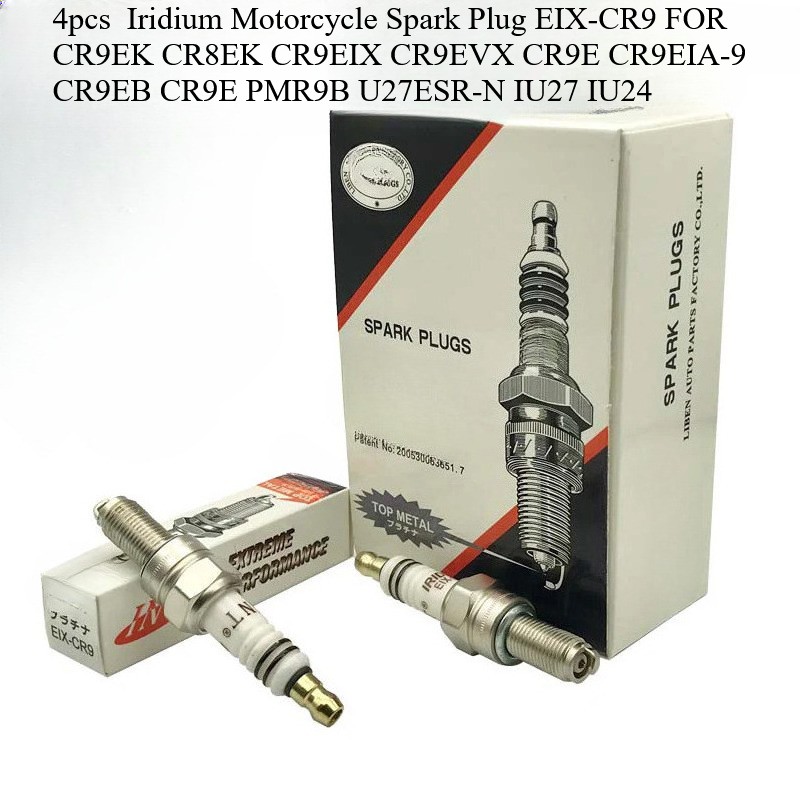 4pcs Motorcycle Spark Plug EIX-CR9 FOR CR9EK CR9EIX CR9E CR9EIA-9 CR9EB PMR9B 
