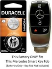 Replacement Battery for Mercedes Newer Smart Key Fob - Duracell CR2032 2Pk