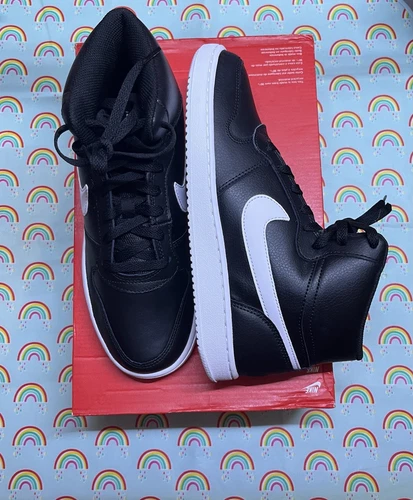 Nike Ebernon Mid Uomo UK 8 EUR42 5 Nero Bianco