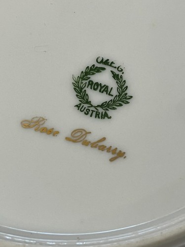 Antique Rose DUBARRY 24K Gold ROYAL SUSTRIA O E & G Plate 9 1/2" Du Barry Rose - Picture 11 of 11