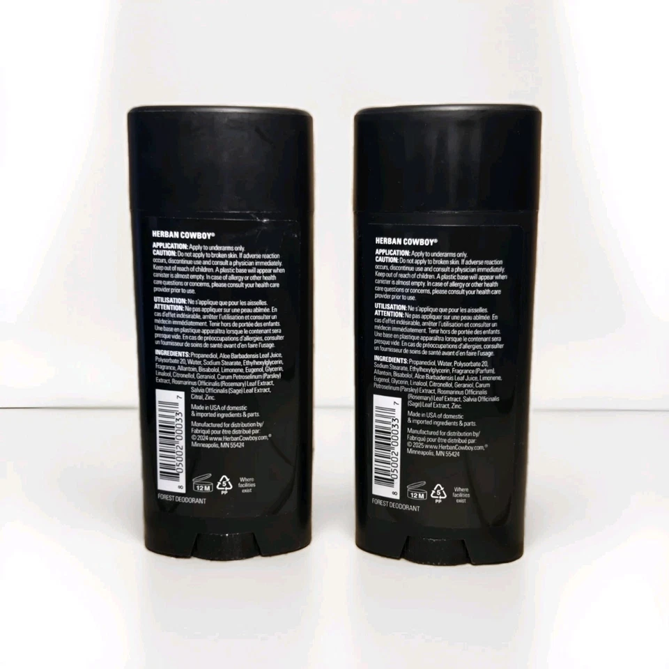 Desodorante vegano Herban Cowboy• Aroma forestal• 2,8 OZ cada uno• Paquete de 2 Foto 3 de 4