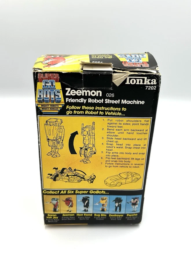 Tonka Super GoBots ZEEMON 026 New Friendly Robot Street Machine 1984 Box Red Car - Image 4 of 4