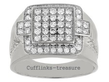 Moissanite Gemstones with 925 sterling Silver Ring for Men's 0322