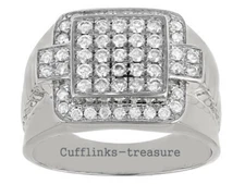 Moissanite Gemstones with 925 sterling Silver Ring for Men's #0322