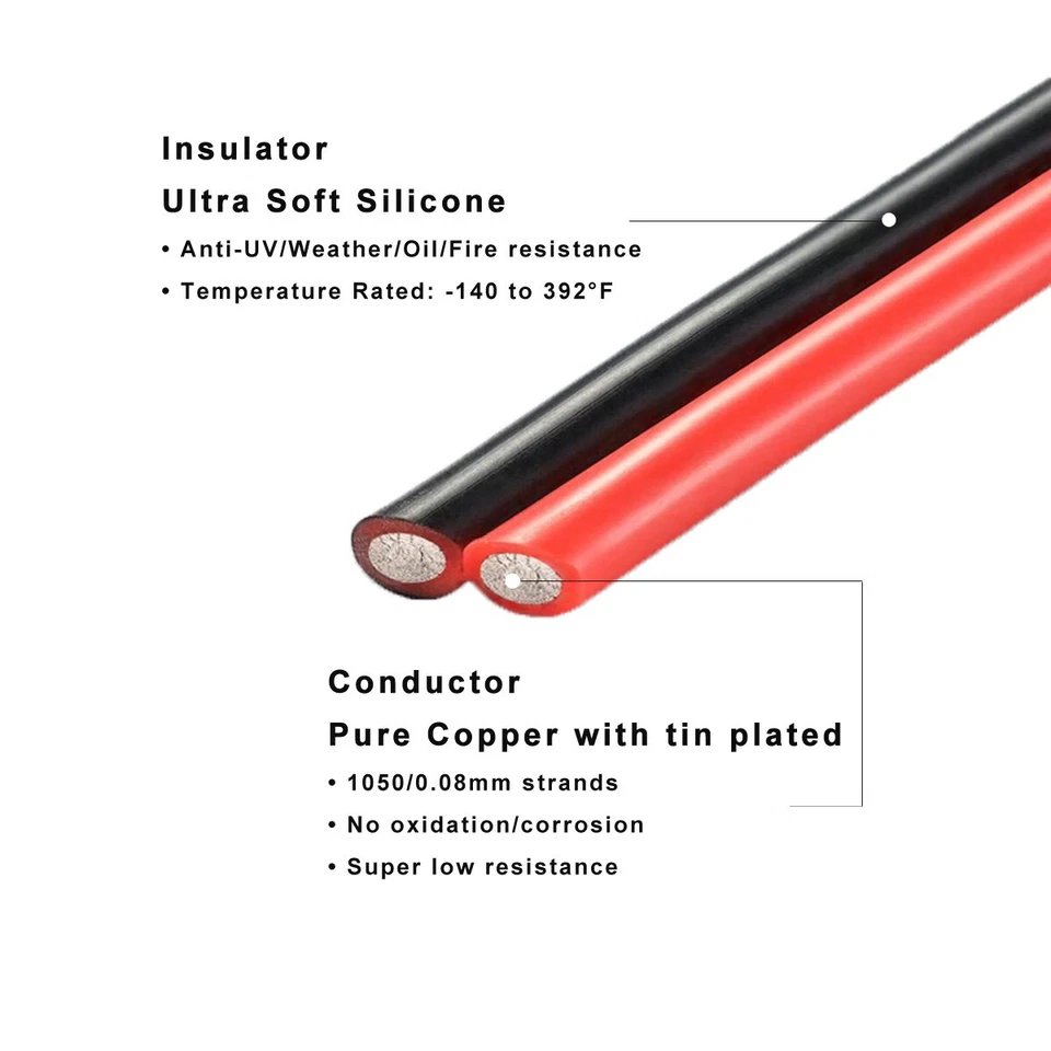 Cable de extensión de 10 AWG se adapta a Anderson a XT60 hembra macho para Solar RC Lipo Foto 4 de 4