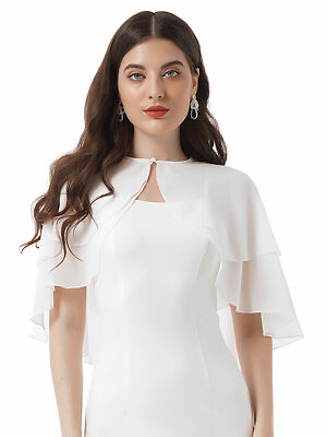 Women Chiffon Shawl Wraps Shrug for Evening Dress Wedding Cape Bolero Cover Up | eBay Women Chiffon Shawl Wraps Shrug for Evening Dress Wedding Cape Bolero Cover Up | eBay