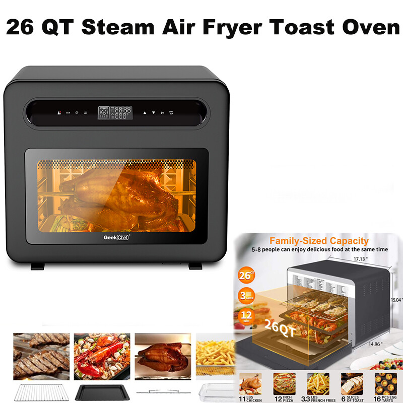 26QT Steam Air Fryer Convection Toaster Oven Combo-image