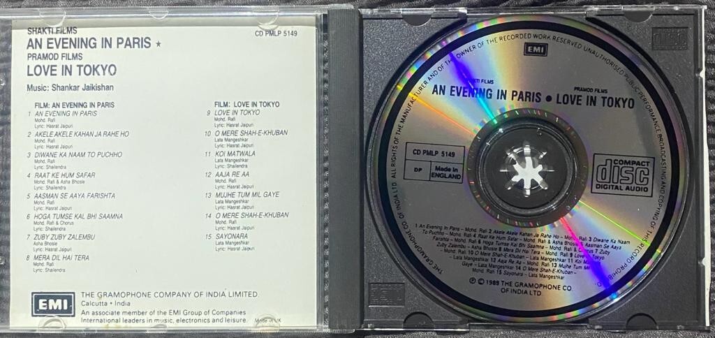 AN EVENING IN PARIS/ LOVE IN TOKYO-MUSIC-SHANKAR JAIKISHAN-EMI