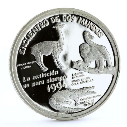 Peru 1 sol Ibero American series II Environmental Protection silver coin 1994 - Picture 1 of 6