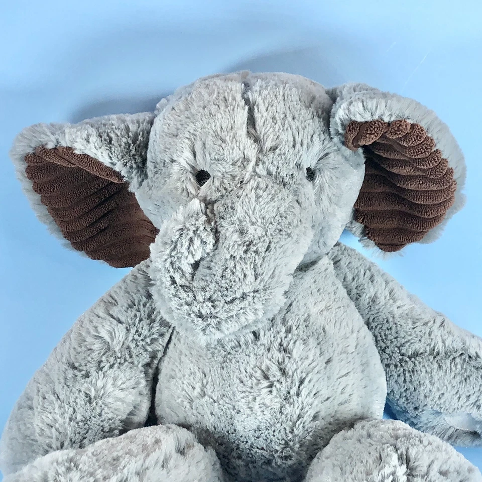 Плюшевый слон ягнят и плюща для сафари в джунглях серый коричневый плюшевые сшитые глаза 15 дюймов - Изображение 4 из 4