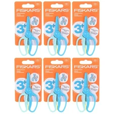 Fiskars 5" Training Safety Scissors for Preschoolers Ages 3+ Turquoise (6 Pack)
