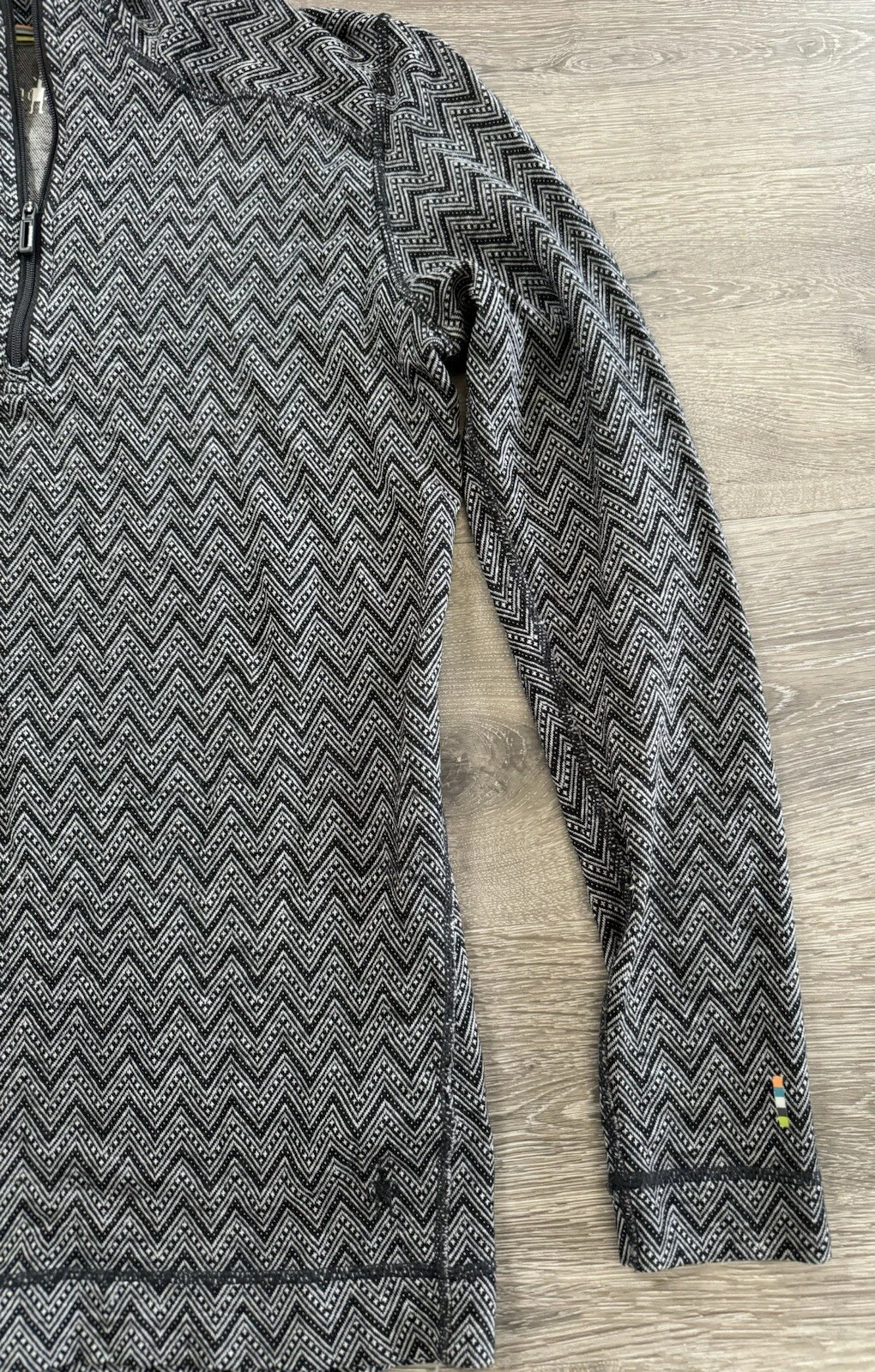 smartwool merino 250 1/4 zip zig zag print base-layer