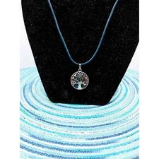 Lapis Lazuli Tree of Life pendant (reversible) blue leather 