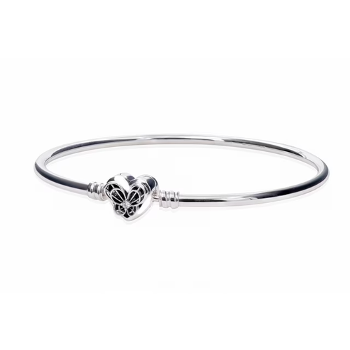 Pandora Armband Schmetterling Armreif Herz Strass Größe klein 17 cm silberfarben
