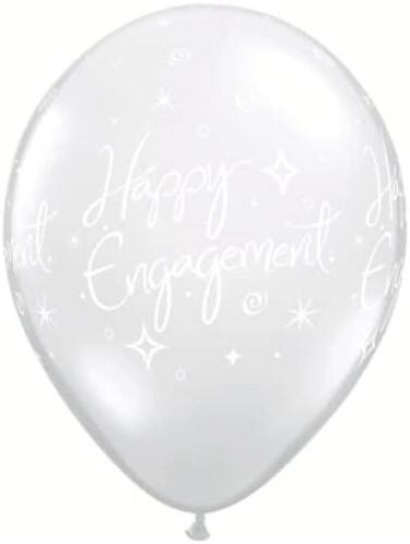 Pioneer Diamond Clear Engagement Elegant Sparkles 11"" Balloons x25