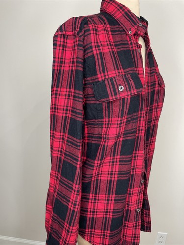Mott & Grand Mens Red Flannel Shirt Sz Small Button Down Plaid - Picture 3 of 7