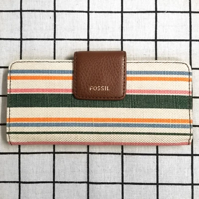 Fossil Madison Tab Clutch Geldbörse Portemonnaie Spring Stripe Neu mit Etikett UVP 59£ - Bild 1 von 4