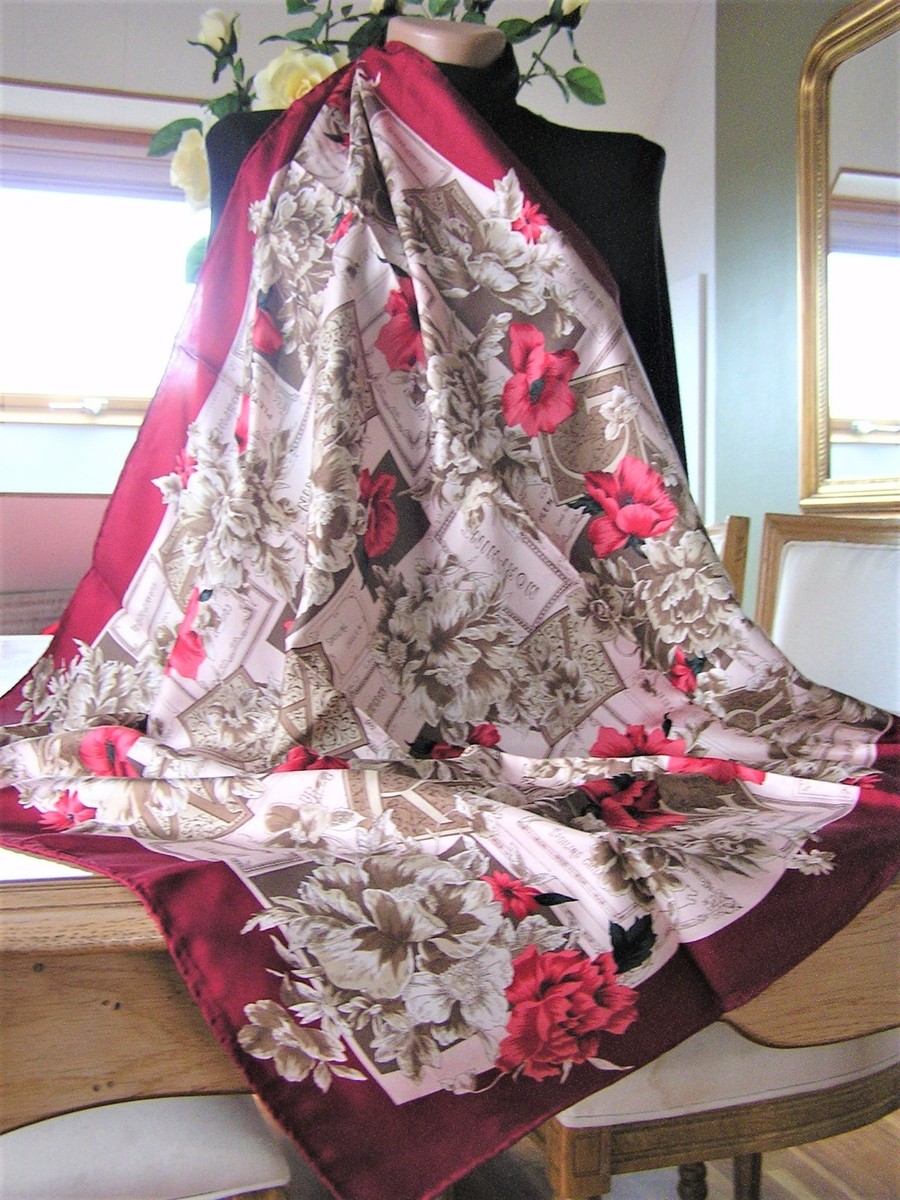 Foulard/Shawl/Schal★GHERARDINI★Italy-roulotté★Silk SCARF schal carré