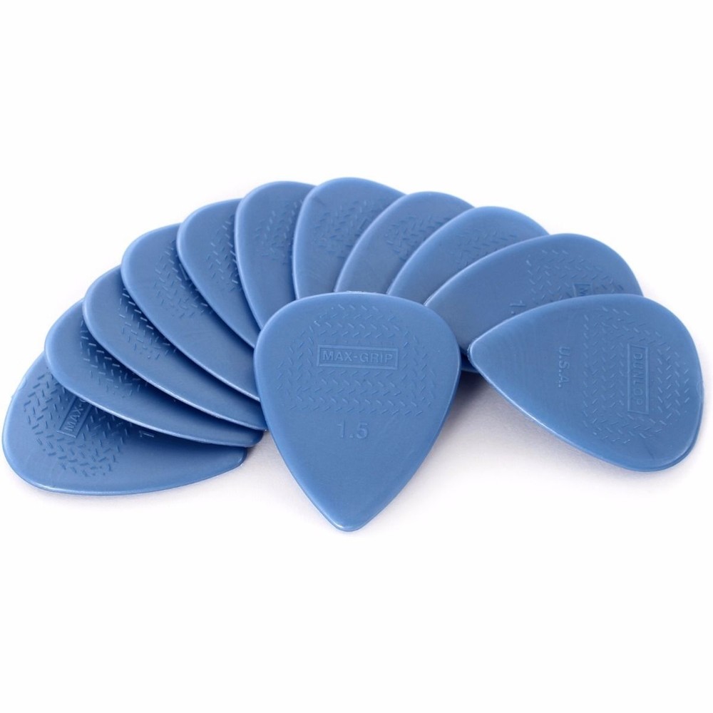 Dunlop 449P1.5 Max-Grip Nylon Standard Guitar Picks, 1.5mm, 12-Pack