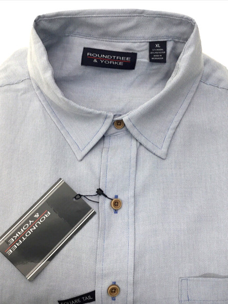 Мужская рубашка в горошек ROUNDTREE &YORKE из модала/полиэстера Bright Cobalt XL