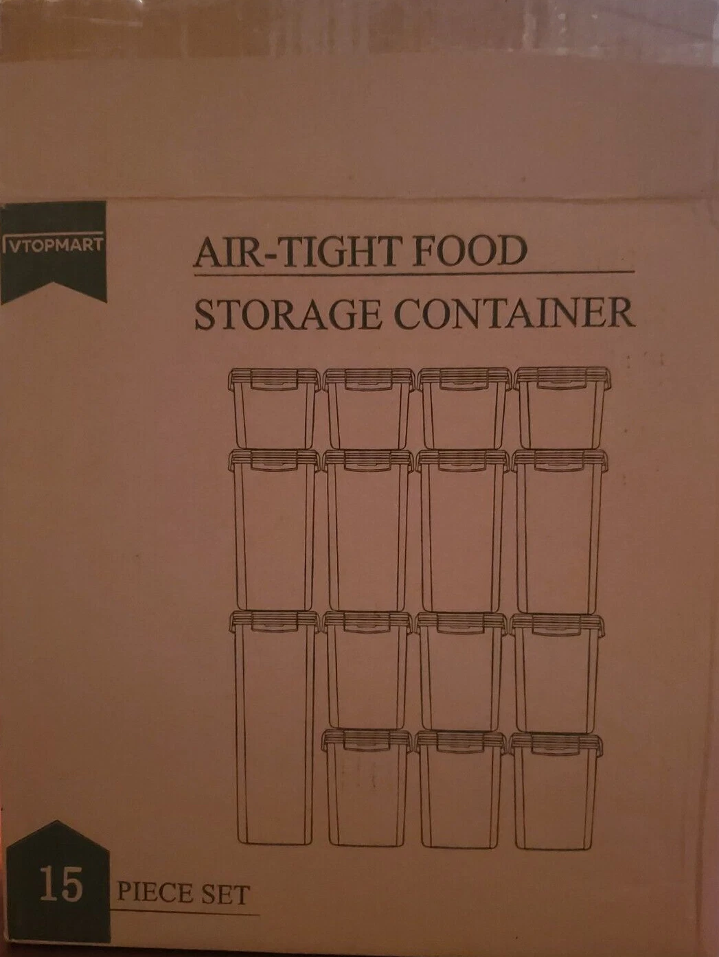 15PC Airtight Food Storage Containers Set, Kitchen Pantry Plastic Food Canisters