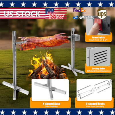 53 inch Large Spit Roaster Rotisserie Chicken Electric BBQ Grill Pig Lamb Roast!