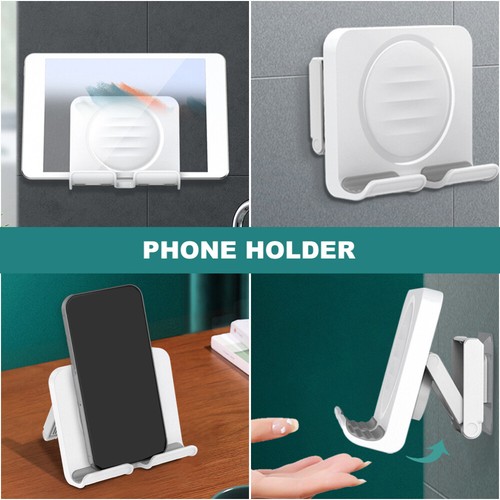 Adjustable Adhesive Convenient Wall Charging Rack Wall Cell Phone Holder - 第 2/12 張圖片