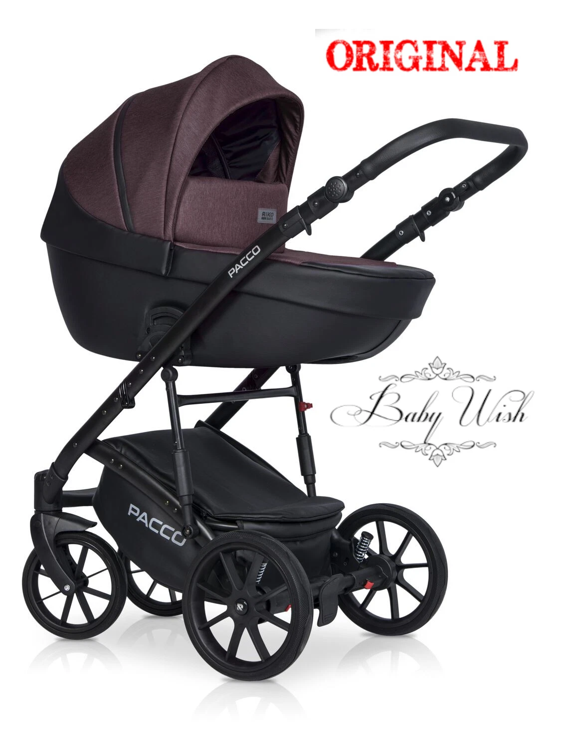 RIKO BASIC PACCO BABY STROLLER PRAM 2in1 CARRYCOT + PUSHCHAIR