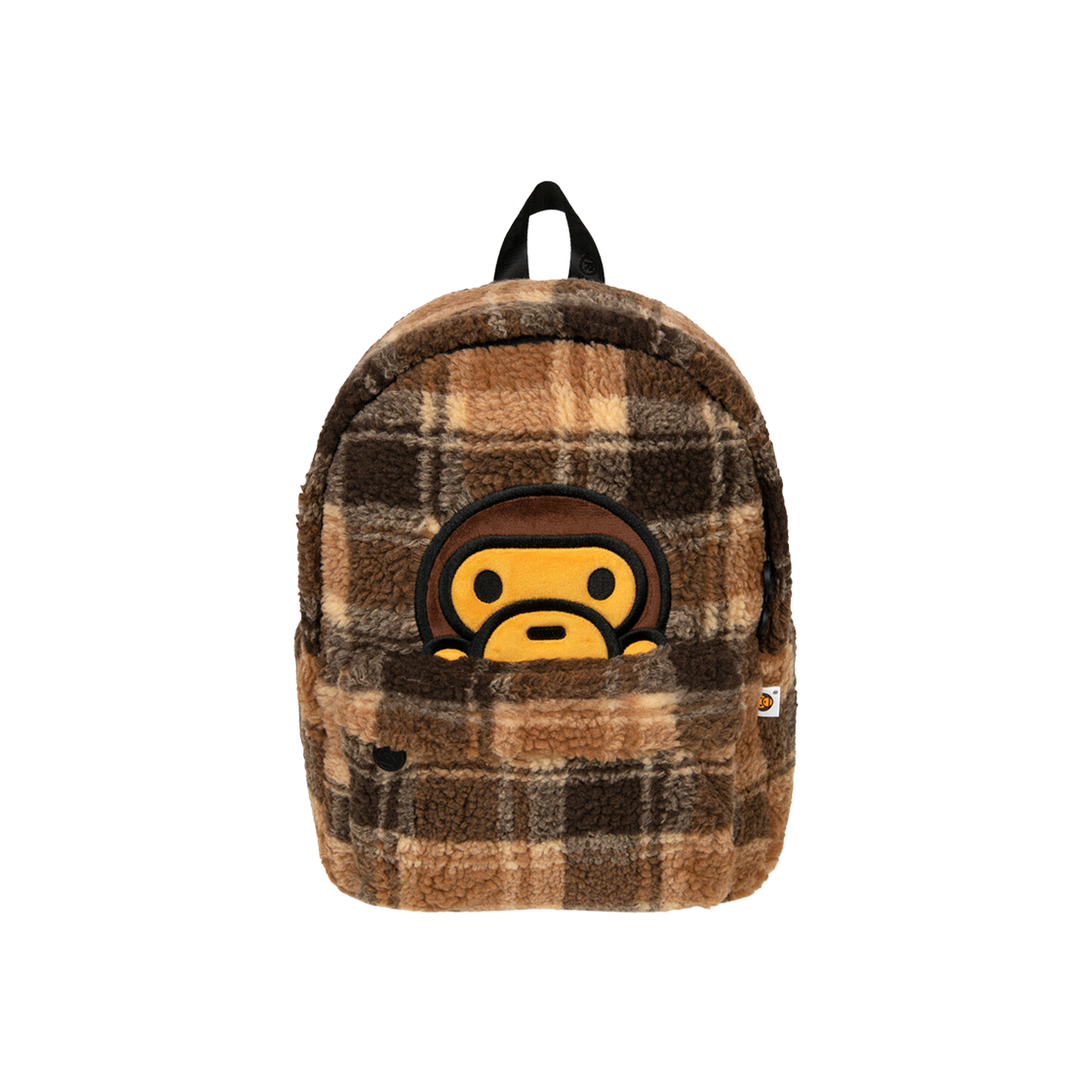 BAPE Baby Milo Check Sherpa Medium Backpack Beige Brown BAPE Baby Milo Check Sherpa Medium Backpack Beige Brown