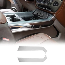 2X Inner Gear Shift Side Panel Trim Decor Cover For Chevy Silverado 14-18 Chrome