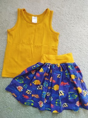 Babauba Röckchen und Shirt, 98-104, Fisch